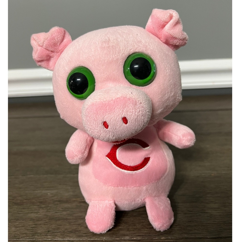 FOCO Cincinnati Reds Pink Pig Plush Stuffed Animal MLB Baseball Mascot Big Eyes